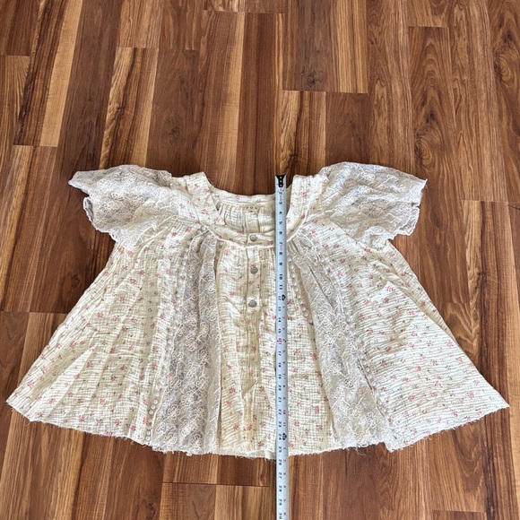 NEW POL Floral Lace Pearl Clear Sequined Trimmed Top Sz Small - Picture 5 of 12